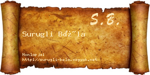 Surugli Béla névjegykártya